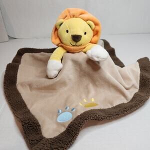 Lion Rattle Lovey Security Blanket Silky Brown Baby Starters 2014 Paw Print